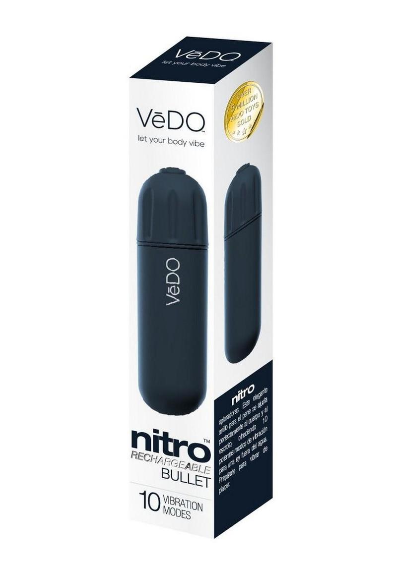 VeDo Nitro Rechargeable Silicone Bullet Vibrator 3.25in - Black