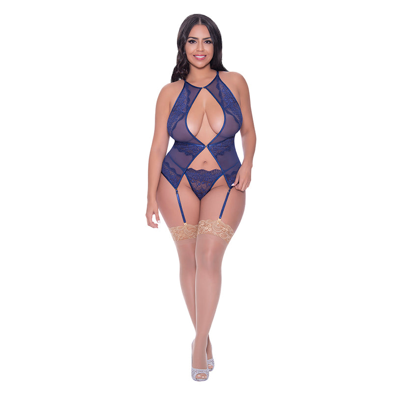 Magic Silk Berrylicious Basque & G-String Set Blueberry Queen Size