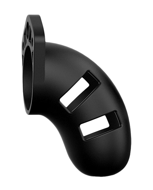 Shots ManCage Model 20 Adjustable 3.5 in. Silicone Chastity Cock Cage Black