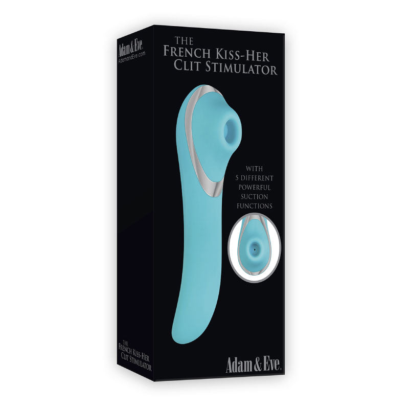 Adam & Eve French Kiss-Her Rechargeable Silicone Clitoral Stimulator Teal