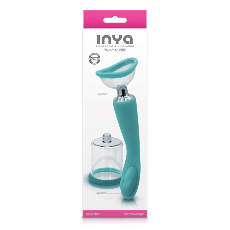 INYA Pump N Vibe Rechargeable Dual-Ended Vibrator & Pump Set Teal