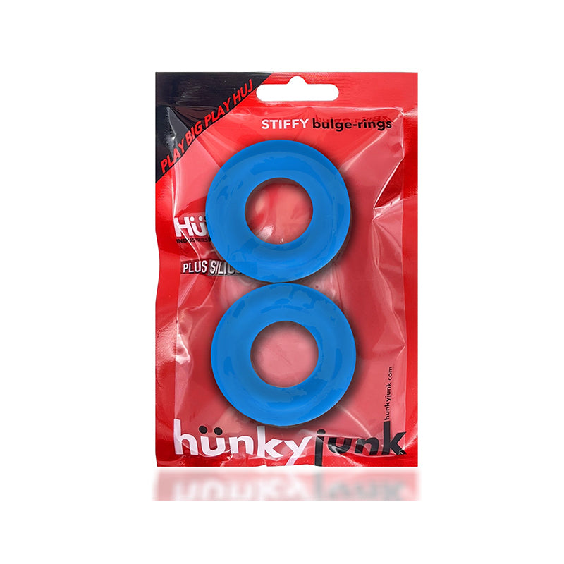 OxBalls Stiffy 2-Pack Bulge Cockrings Silicone TPR Teal Ice