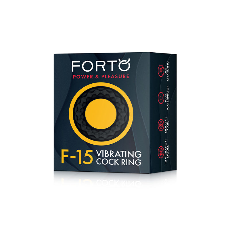 Forto F-15 Rechargeable Silicone Vibrating Cockring Black